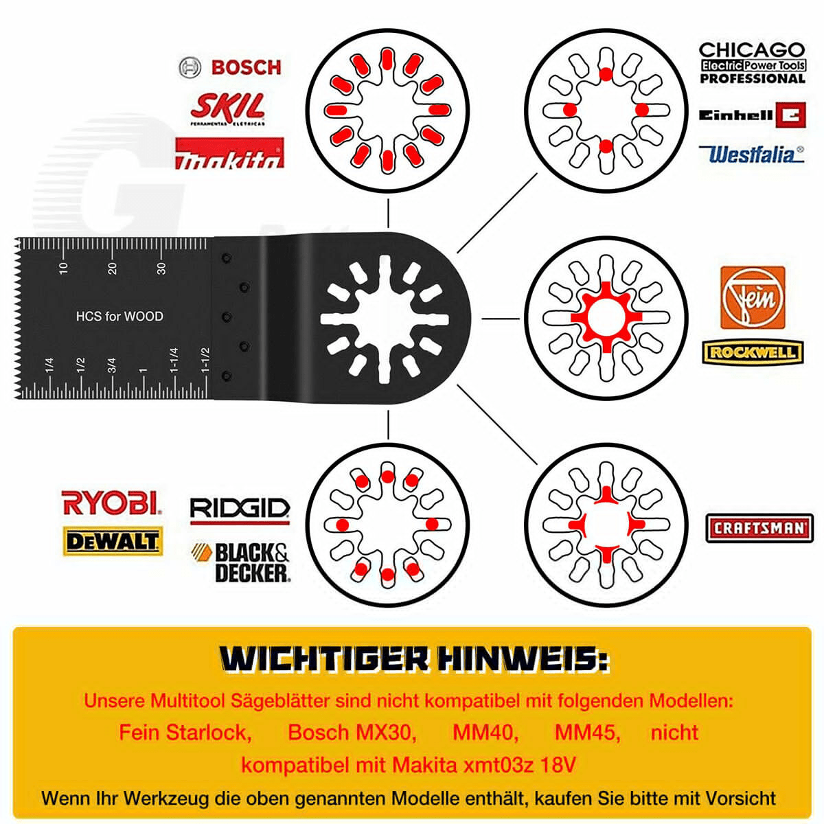 20Pcs Universal Oscillating Saw Blade 35mm Multi Tool Blades Wood Metal Cutter - HomeDIYer