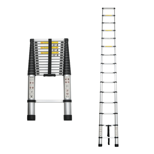 Telescoping Ladder 14.5FT, Telescopic Extension Ladder, Aluminum Alloy Folding Ladder Portable Multi - Purpose for Indoor Outdoor Work, Heavy Duty 300 lbs Load - HomeDIYer