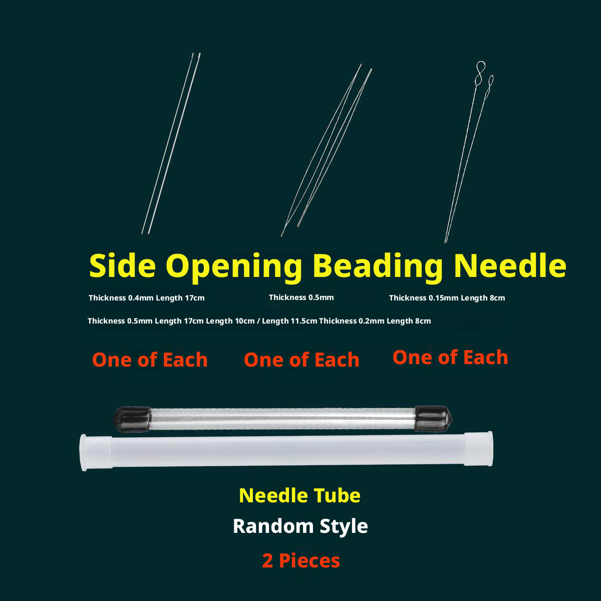 Complete Beading Needle Set – 165+ Pcs Ultra-Fine to Large Hole Needles with Elastic Cords, Wire, Pliers & Storage Box for Jewelry Making