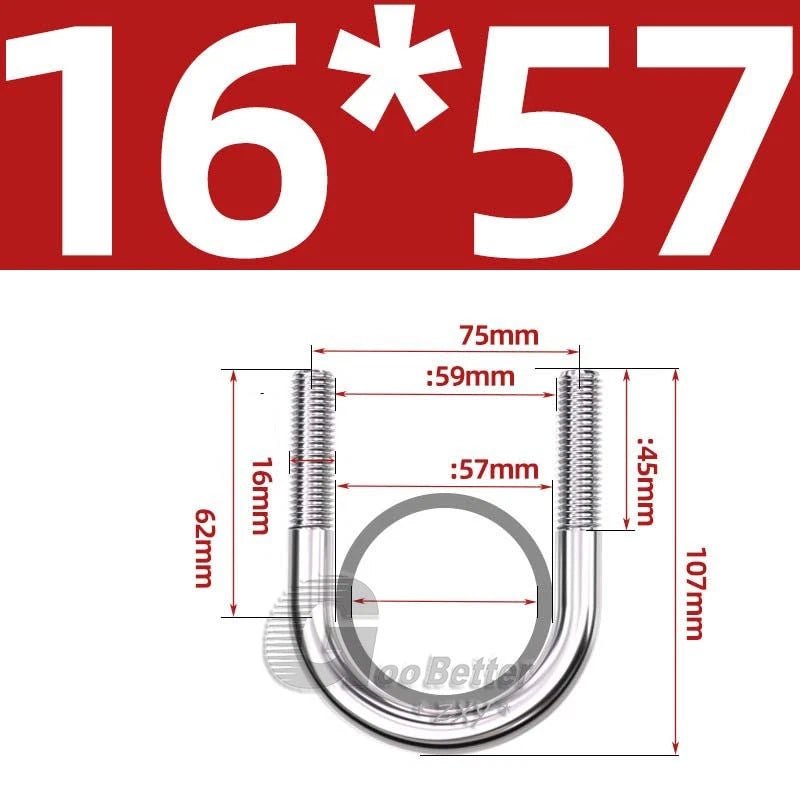 Square U - Bolts Stainless Steel — M6 to M24 | 304 A2 & 316 A4 Marine Grade - HomeDIYer