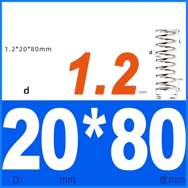 Compression Spring 1.2mm Wire Dia 14mm - 20mm OD Small Pressure Springs
