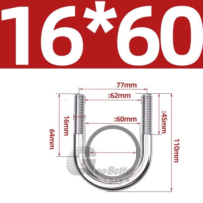 Square U - Bolts Stainless Steel — M6 to M24 | 304 A2 & 316 A4 Marine Grade - HomeDIYer