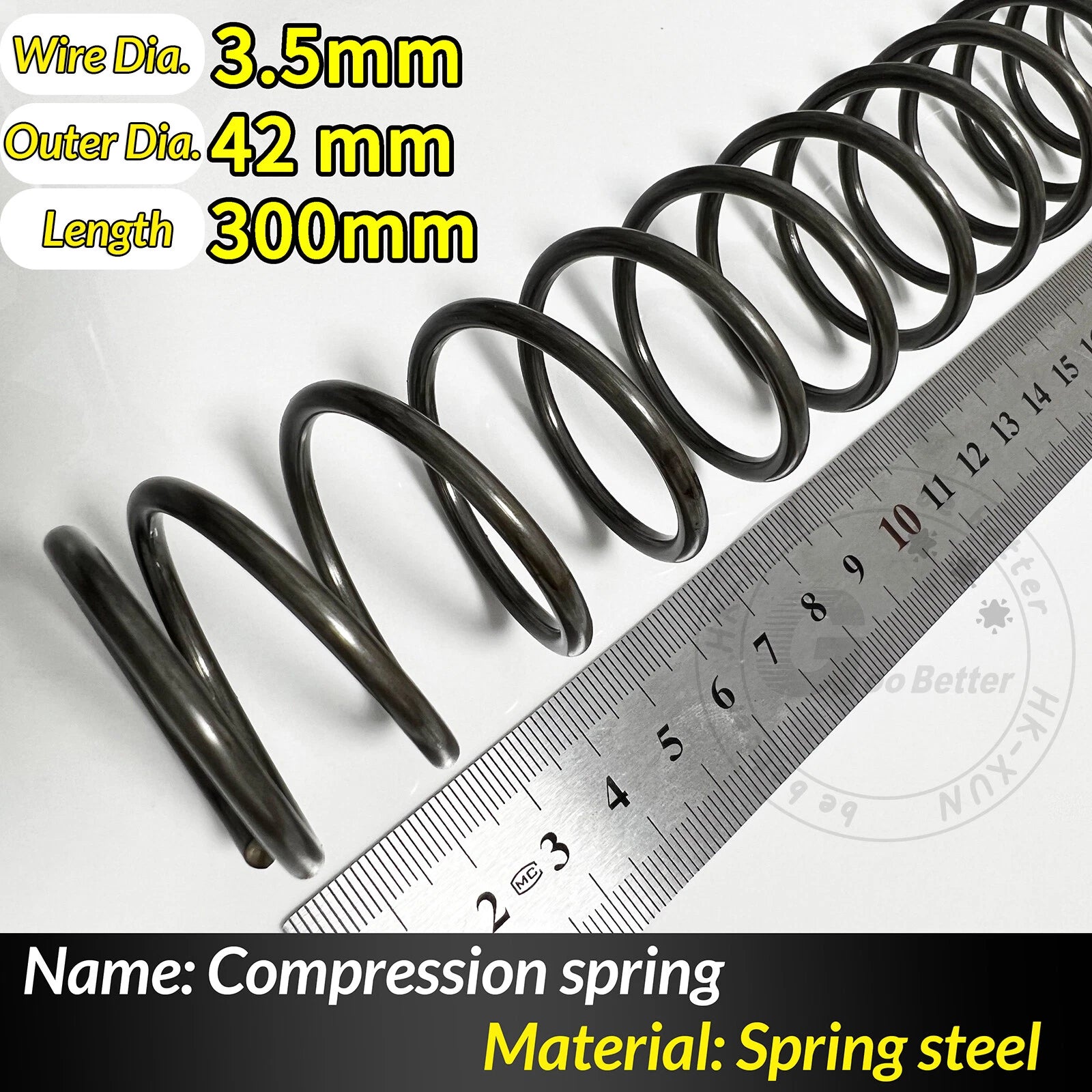 Compression Spring Pressure Springs, Wire Dia 2-3.5mm, OD 10-60mm, Length 300mm