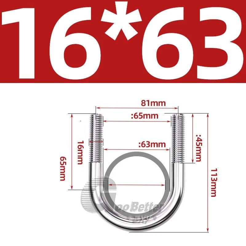 Square U - Bolts Stainless Steel — M6 to M24 | 304 A2 & 316 A4 Marine Grade - HomeDIYer
