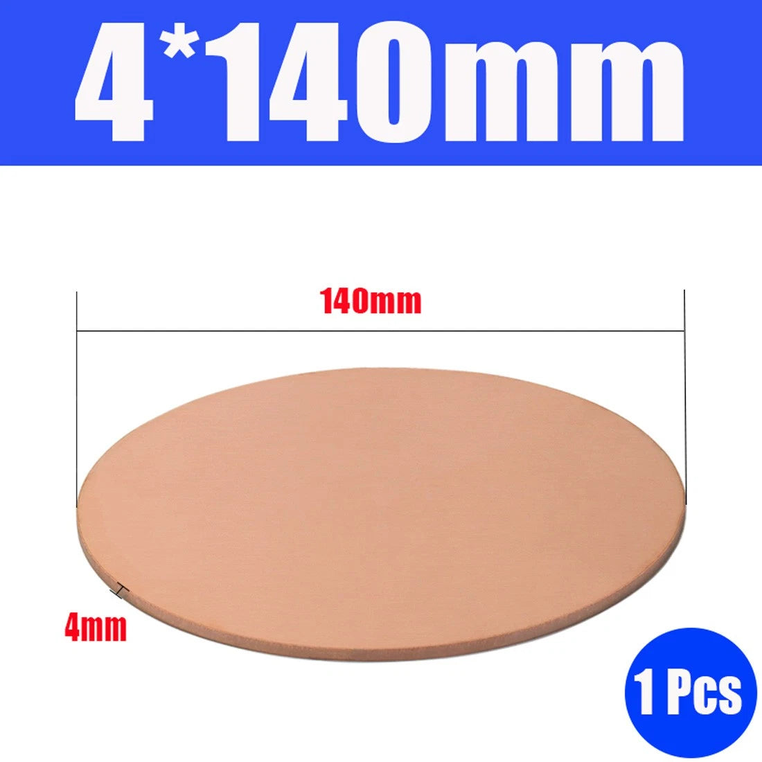 Thick 1.6-6mm Solid 99% Pure Copper Blanks Discs Ø 10-300mm Round Plate Metal
