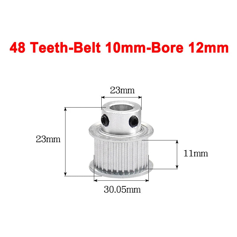 2GT Drive Pulley With Step 16 Tooth - 100 Tooth Bore 4mm - 25mm for 10mm Belt