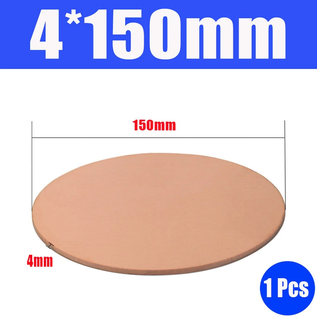Thick 1.6-6mm Solid 99% Pure Copper Blanks Discs Ø 10-300mm Round Plate Metal