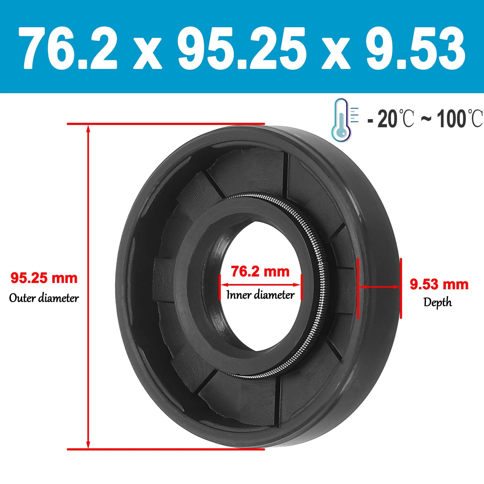 Oil Seal 75 76 77 78 79 80 81 82mm Inner dia Rotary Shaft Double Lip R23 TC TTO