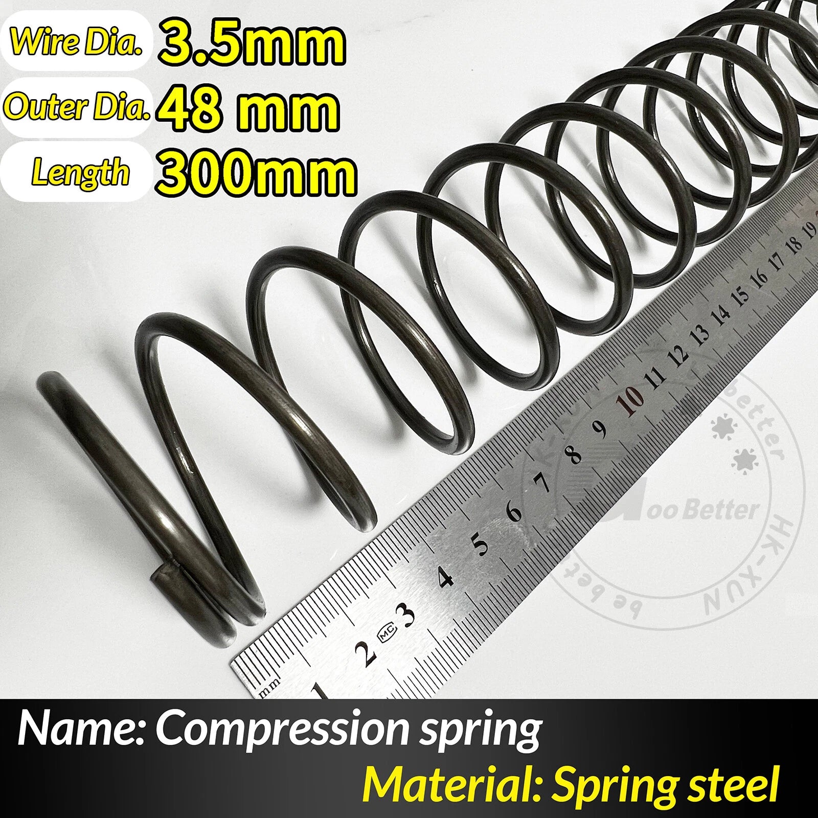 Compression Spring Pressure Springs, Wire Dia 2-3.5mm, OD 10-60mm, Length 300mm