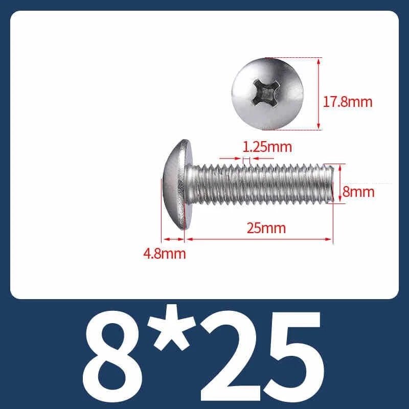 M2–M8 Stainless Steel Phillips Truss Head Machine Screws | 201 / 304 / 316 - HomeDIYer