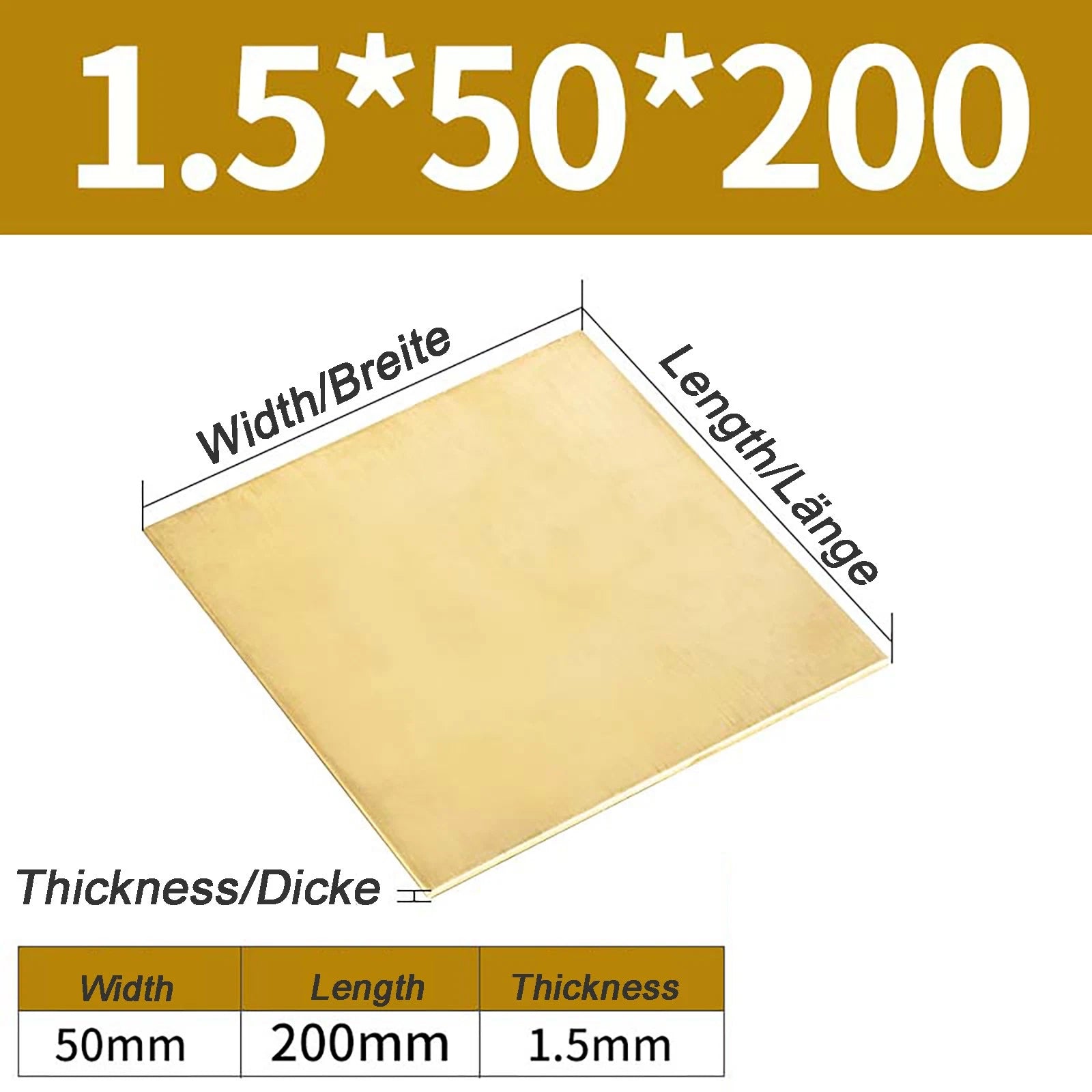 Natural Brass Sheet Metal guillotine cut - 0.3mm - 3.0mm - Multiple Sizes