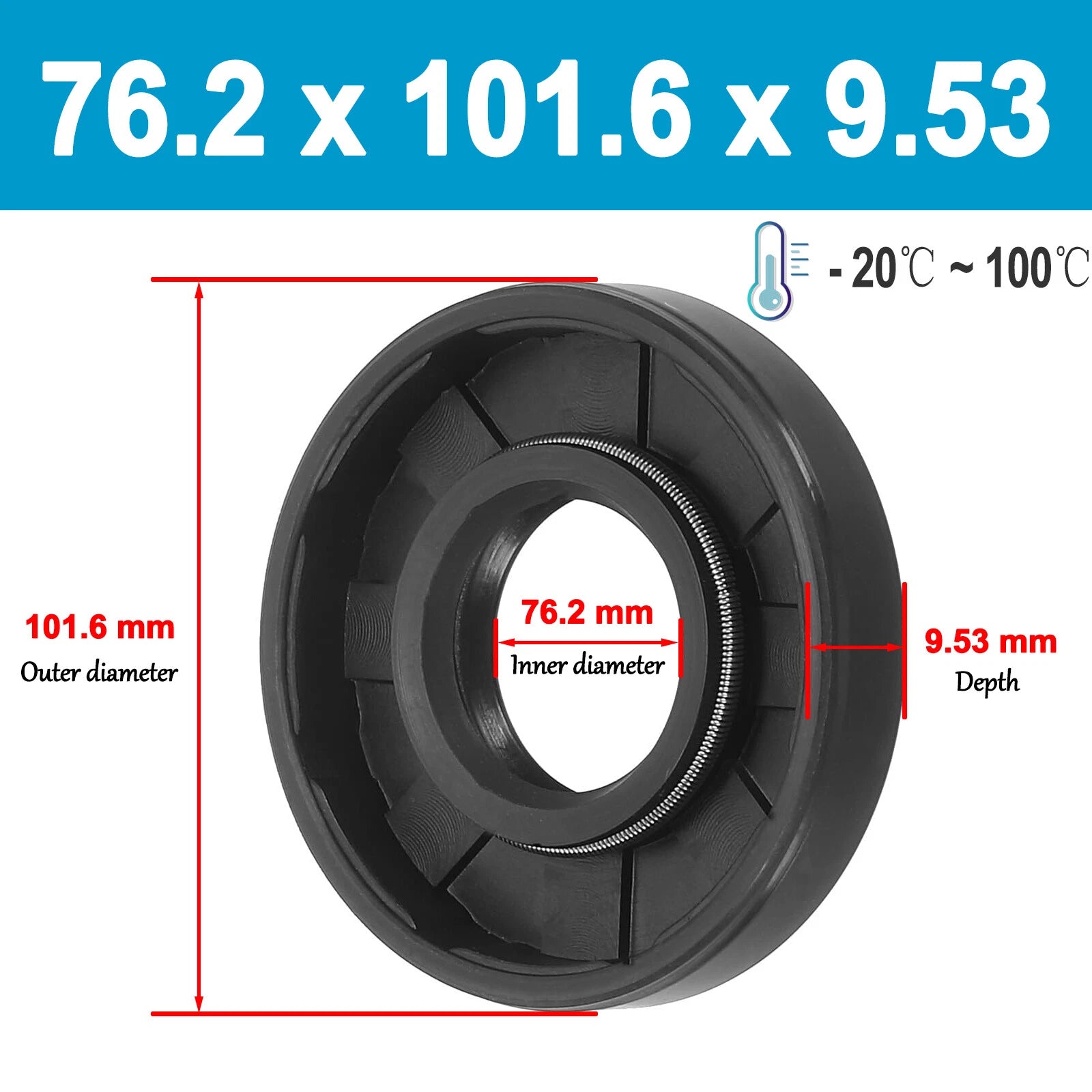 Oil Seal 75 76 77 78 79 80 81 82mm Inner dia Rotary Shaft Double Lip R23 TC TTO