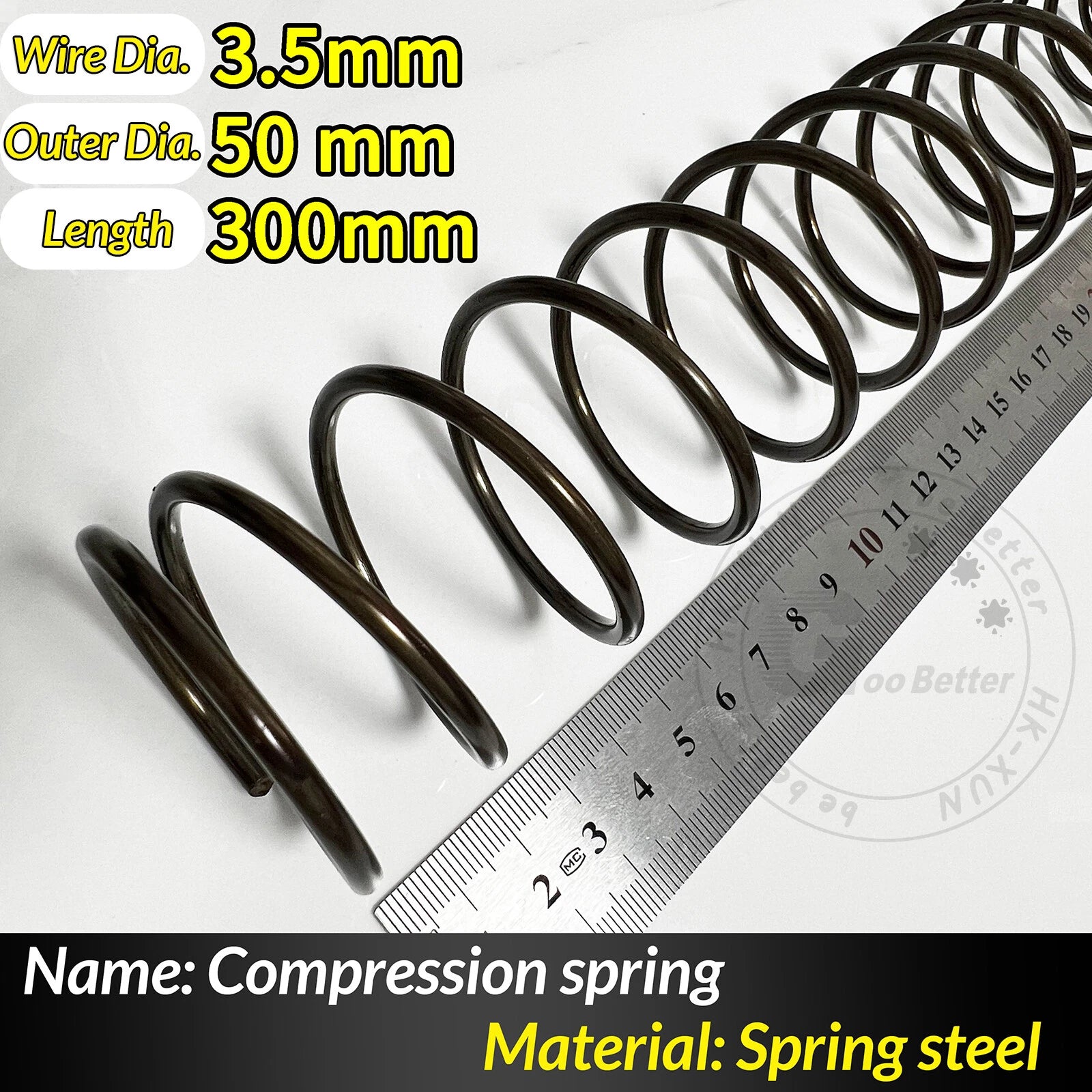 Compression Spring Pressure Springs, Wire Dia 2-3.5mm, OD 10-60mm, Length 300mm