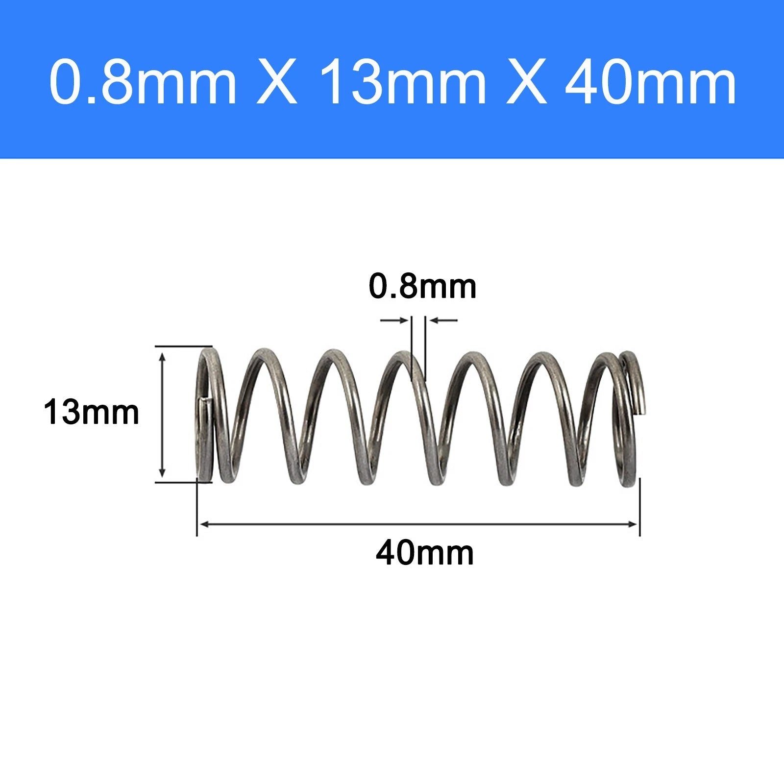 Compression Spring Spring Steel Pressure Coil Spring 0.8mm Wire OD 3-15mm DIY