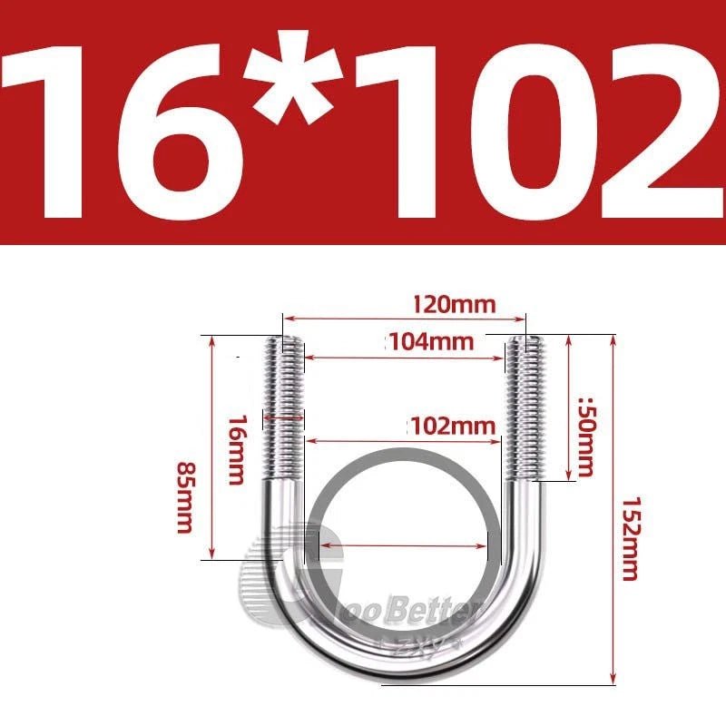 Square U - Bolts Stainless Steel — M6 to M24 | 304 A2 & 316 A4 Marine Grade - HomeDIYer