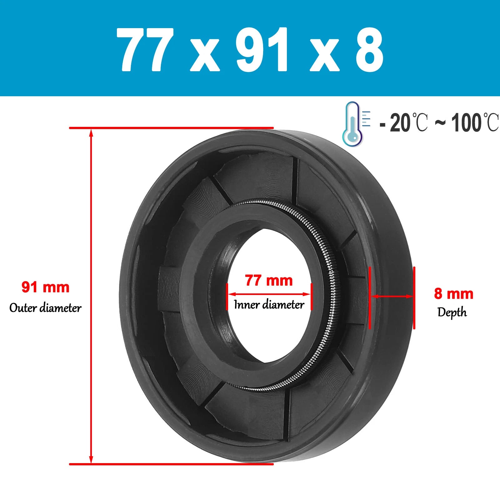 Oil Seal 75 76 77 78 79 80 81 82mm Inner dia Rotary Shaft Double Lip R23 TC TTO