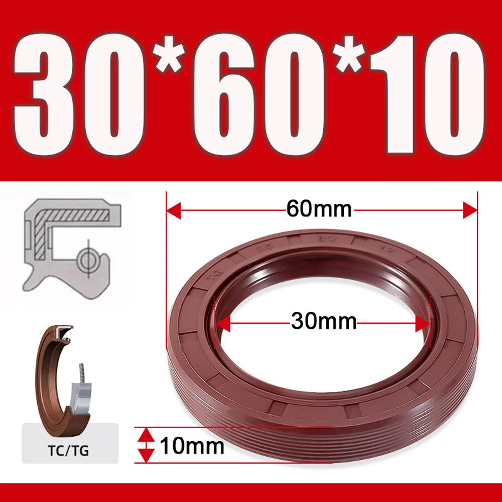TC/TG Dual Lip FKM Oil Seal — Metric Rotary Shaft Sealing Ring, ID 25–50mm