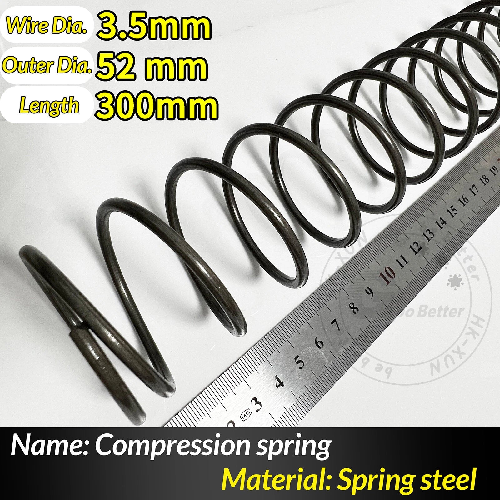 Compression Spring Pressure Springs, Wire Dia 2-3.5mm, OD 10-60mm, Length 300mm