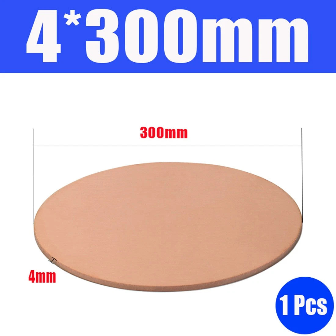 Thick 1.6-6mm Solid 99% Pure Copper Blanks Discs Ø 10-300mm Round Plate Metal
