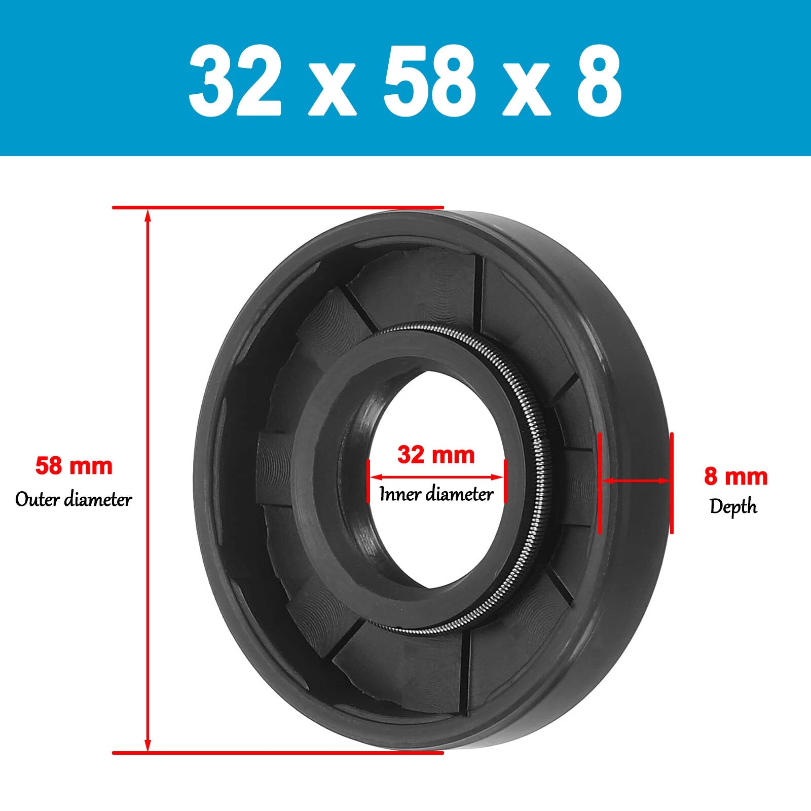 TC R23 Metric NBR Double Lip Rotary Shaft Oil Seal 32 33 34mm with Garter Spring
