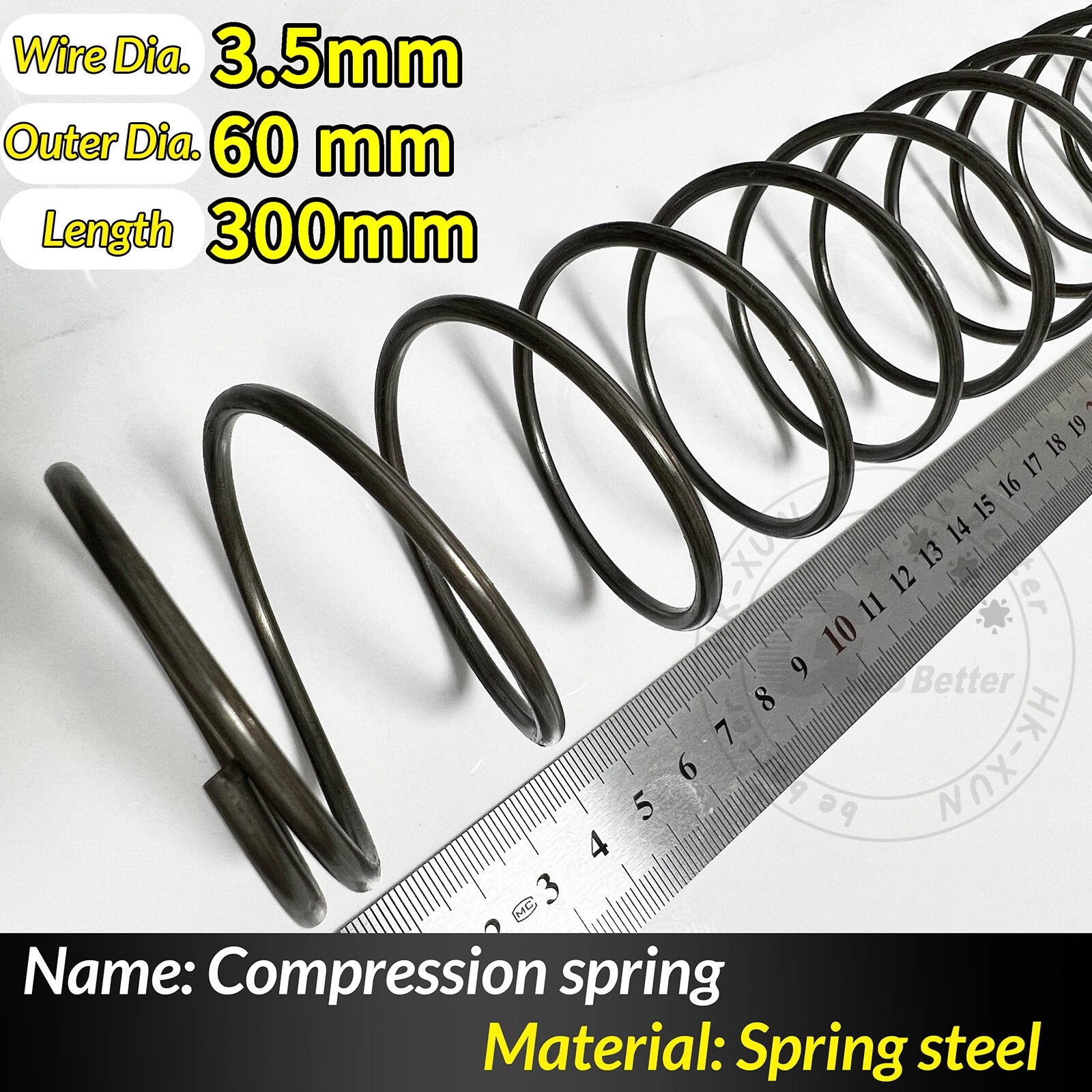 Compression Spring Pressure Springs, Wire Dia 2-3.5mm, OD 10-60mm, Length 300mm