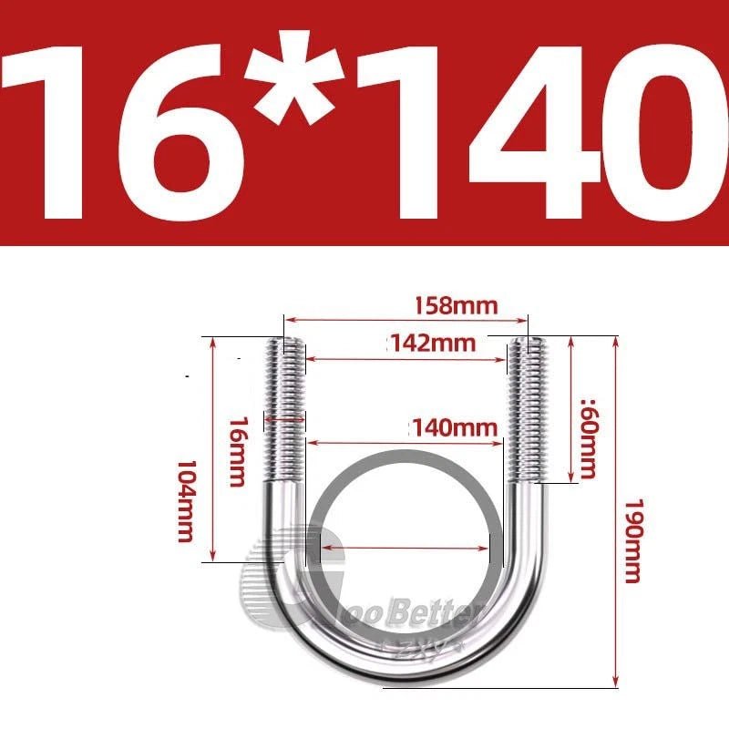 Square U - Bolts Stainless Steel — M6 to M24 | 304 A2 & 316 A4 Marine Grade - HomeDIYer
