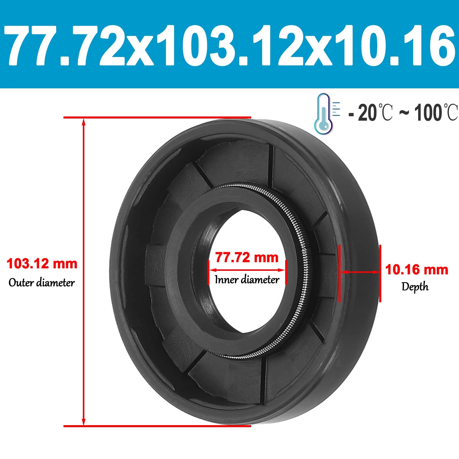 Oil Seal 75 76 77 78 79 80 81 82mm Inner dia Rotary Shaft Double Lip R23 TC TTO