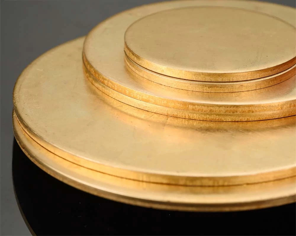 H62 Solid Brass Discs Blanks Thick 0.3mm ~ 1.5mm Metal Round Sheets Dia 10 - 300