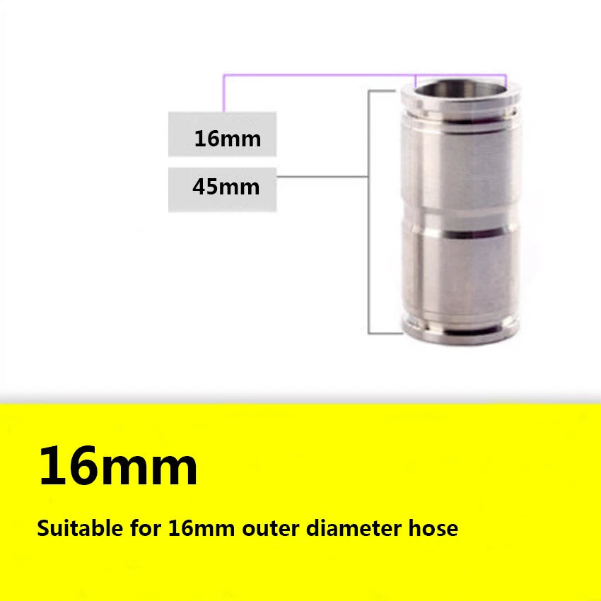 Stainless Steel Straight Push-in Pneumatic Fittings | 4mm to 16mm