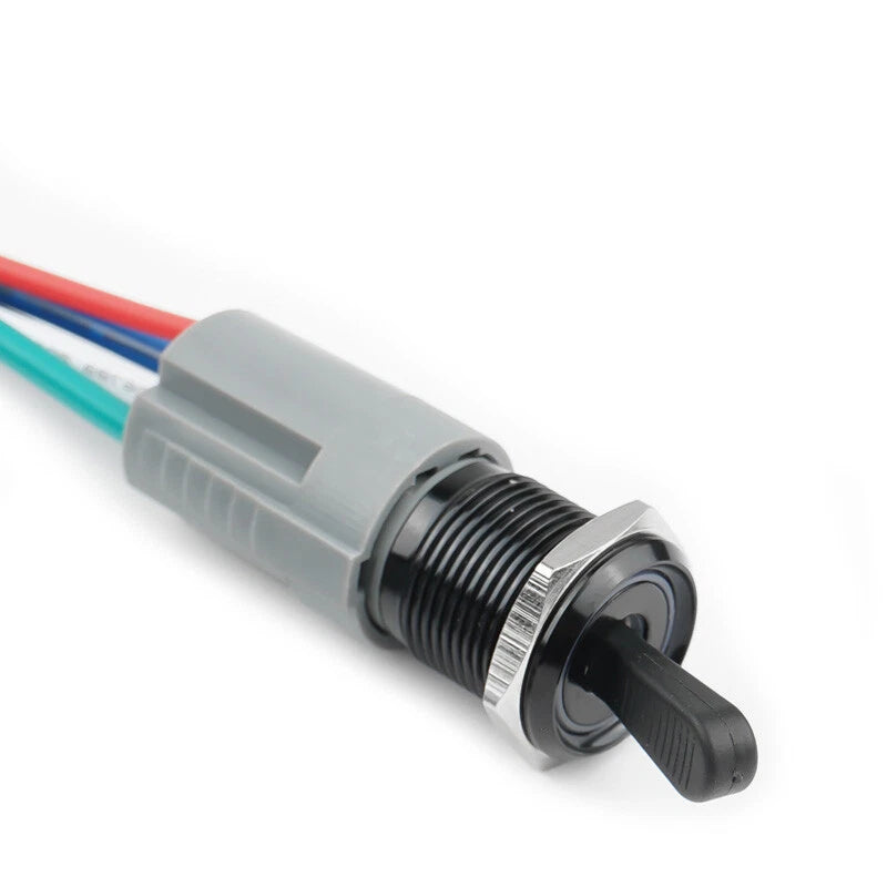 16mm Metal Toggle Switch – 15A 2-Position ON/OFF with LED Indicator, IP65 Waterproof