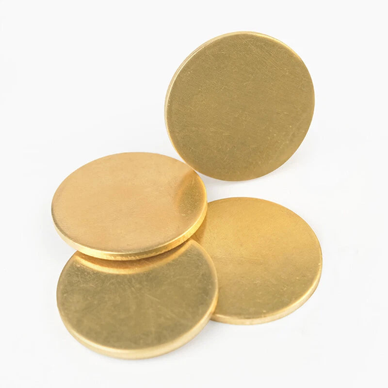 H62 Brass Round Sheet Solid Plate Metal Disc Thickness 0.3/0.5/0.8mm OD 10-300mm