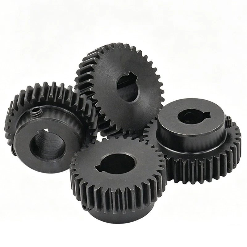 1 Module 45# Steel Spur Gear 20-80 Teeth 1M Keyway Bore Drive Gear For CNC Motor
