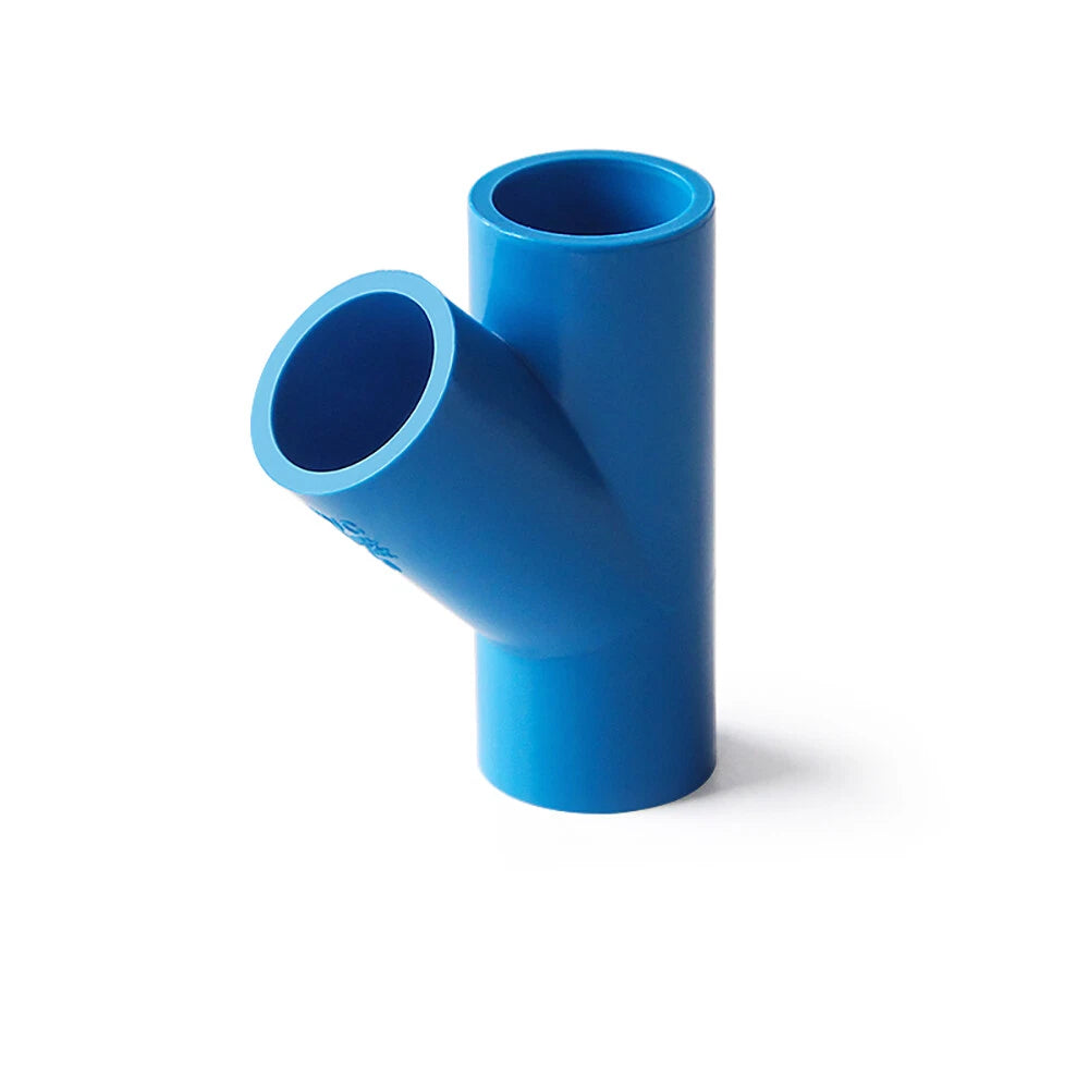 PVC 20-160mm 3 Way Y Connector Pipe Fittings Tube Adapter Joint Grey White Blue