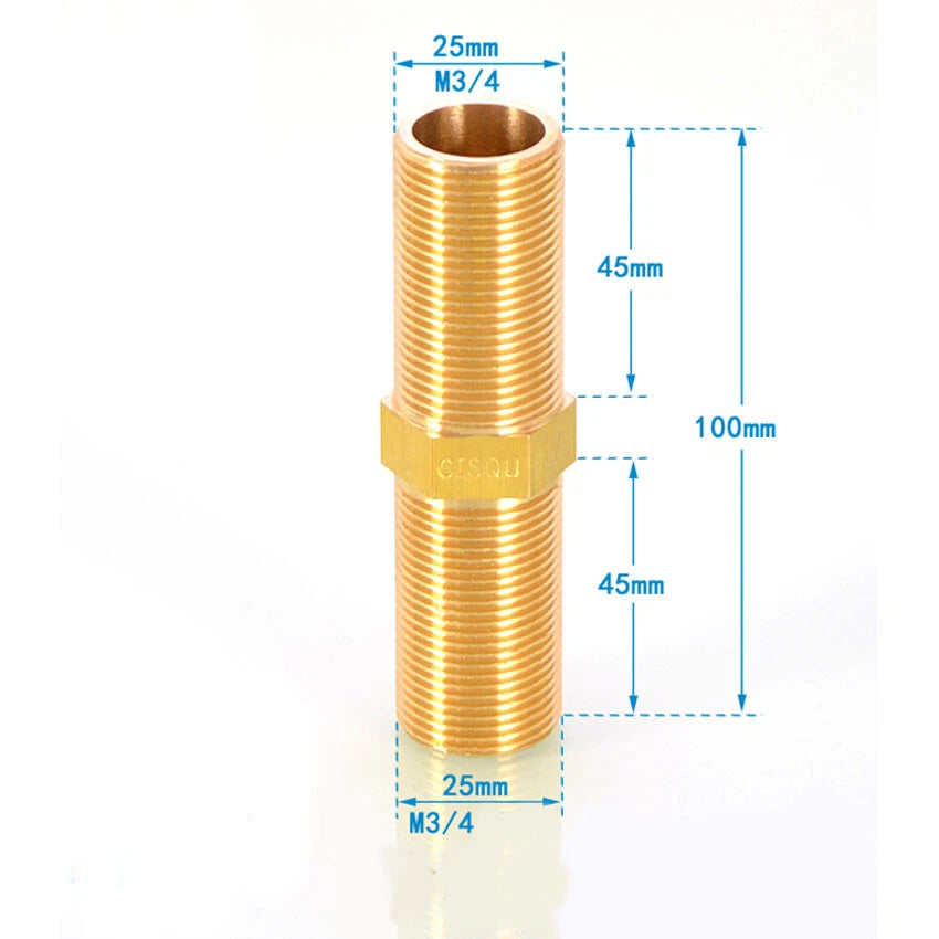 Brass BSP 3/4" Male Thread Extension Nipple Pipe Fitting