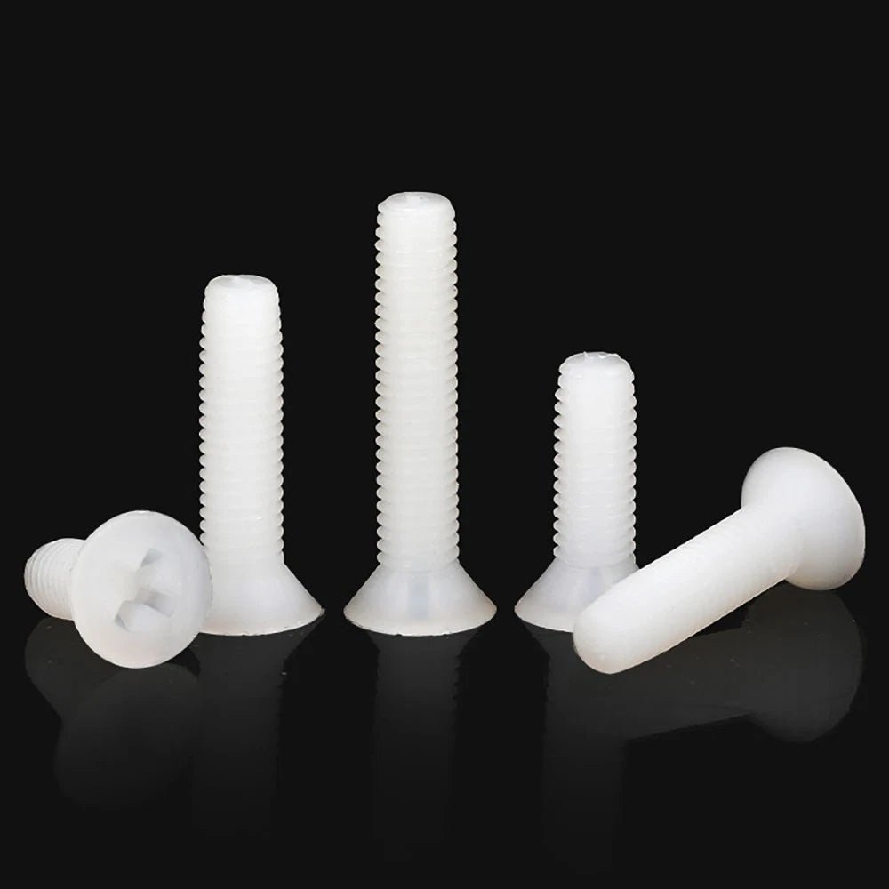 M3 Nylon Phillips Countersunk Screws – White Plastic Machine Bolts - HomeDIYer
