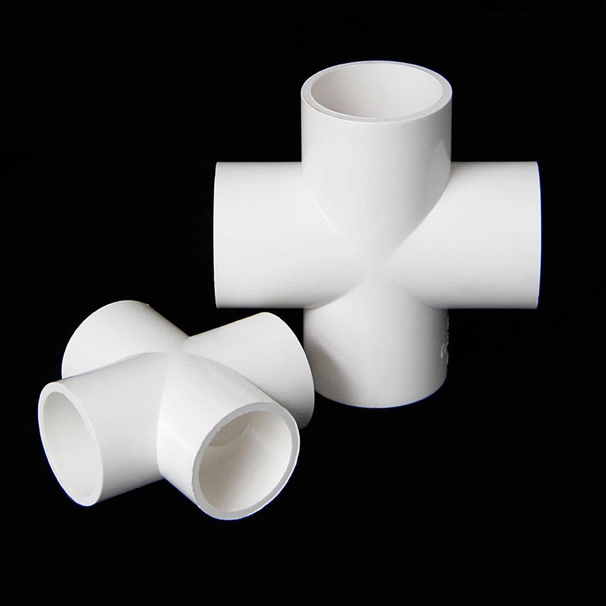 PVC Water Pipe Fittings Equal Cross 4-way Connectors Socket Solvent Weld 20-90mm