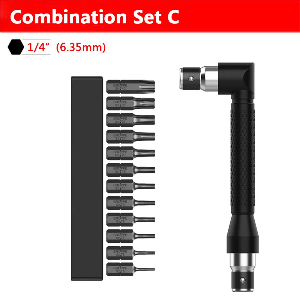 L-Shape Mini 1/4" inch Hex Socket Wrench 25mm Screwdriver Bits Wrench Mixed Set