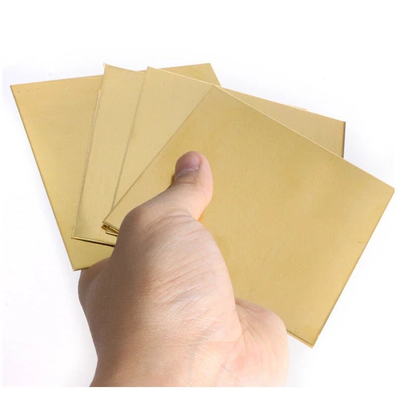 Thick 1.0/1.2mm Natural Brass Sheet Metal Guillotine Cut Copper Plate Multi Size - HomeDIYer