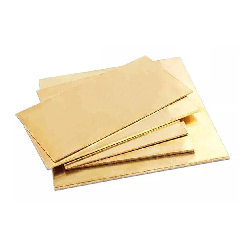 Solid H62 Brass Sheet Metal Plates DIY Crafts Multiple Sizes 0.3mm-6mm Thickness - HomeDIYer