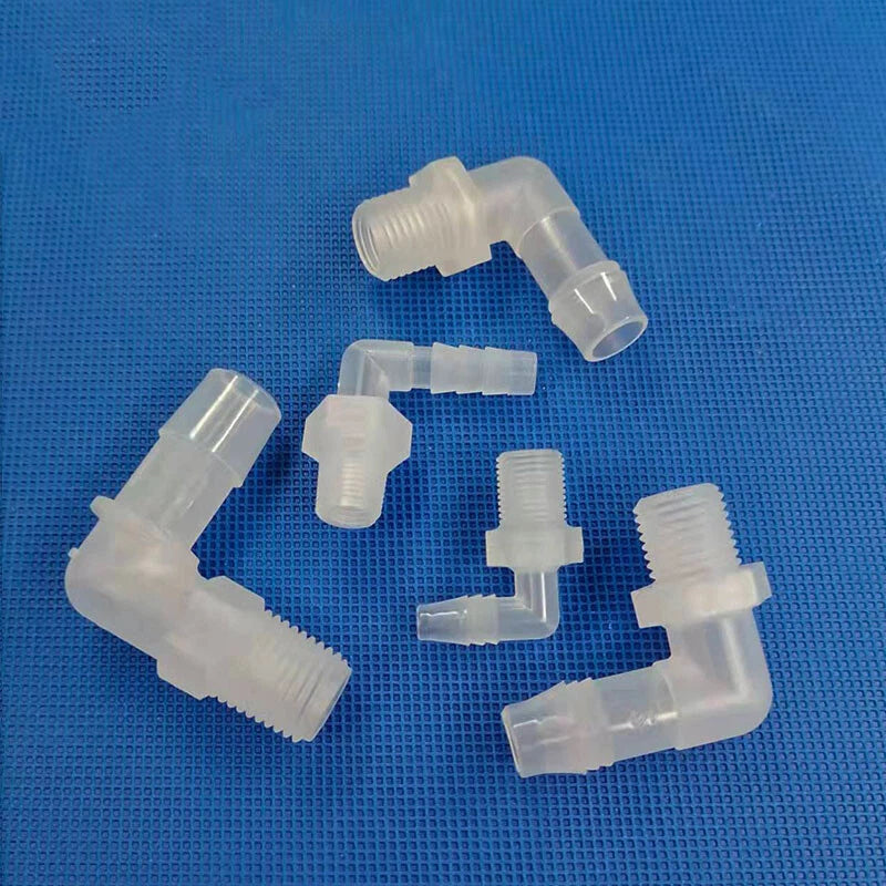 90 Degree Elbow Barbed Hose Fitting — Plastic Tube Connector 6.4–19.5mm