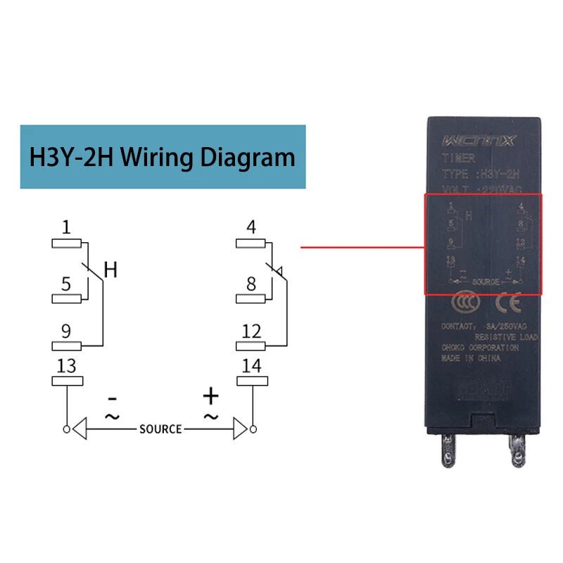 Power On Time Timer Delay Relay H3Y - 2/4/2H AC 12/24/220V DPDT 8Pin / 14Pin - HomeDIYer
