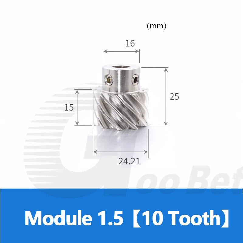 Helical Gear Module 1 1.5 Stainless Steel 45° Left-hand 10-20 Tooth Motor Pinion