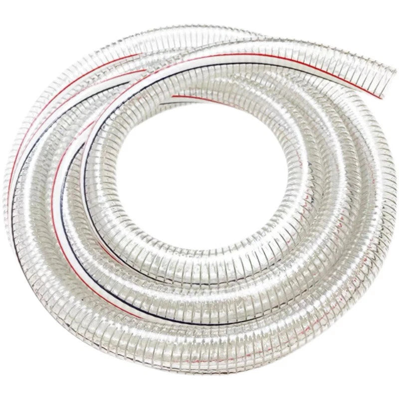 PVC Steel Wire Reinforced Clear Flexible Hose — Non-Toxic, Oil & Water Safe