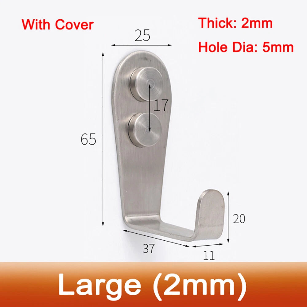Stainless Steel Hooks Heavy Duty Wall-Mounted Door Rope Towel Hanger Coat Hook