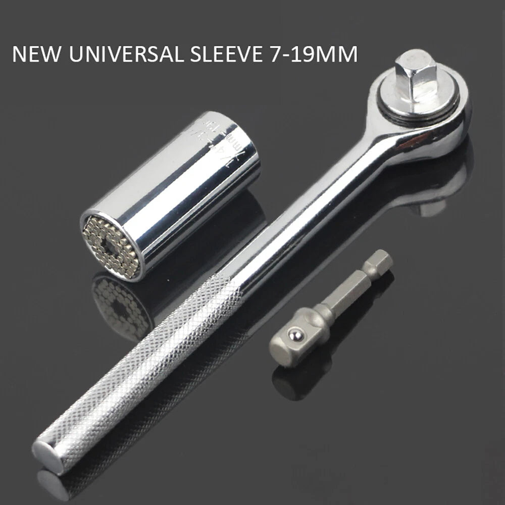 3/8 "1/2" Universal Socket Wrench Set Reversible Ratchet & Power Tool Adapter