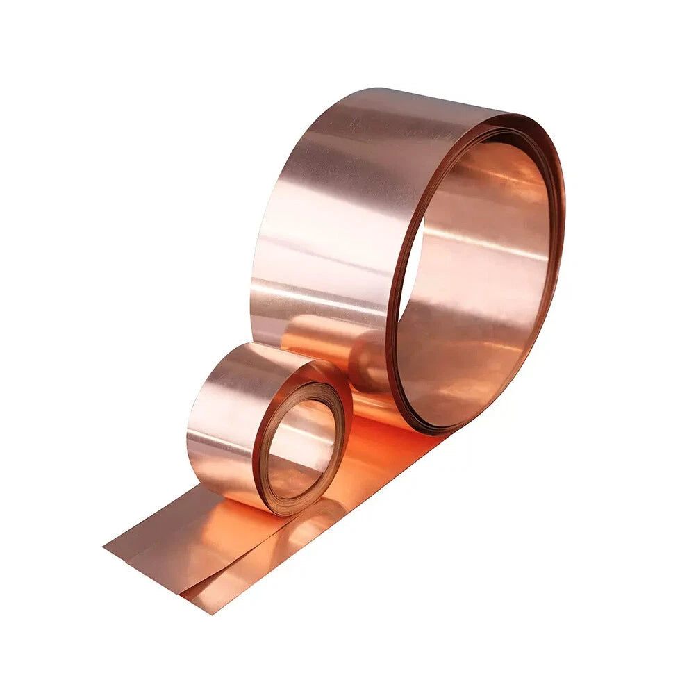 99.9% Pure Copper Cu Metal Sheet Roll Foil Plate 0.01-1mm Thick 50-400mm Width
