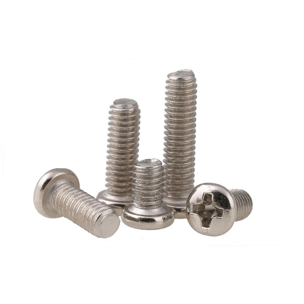 Pan Head Phillips Machine Screws | M1.4 to M5 | Nickel Plated | Multiple Lengths