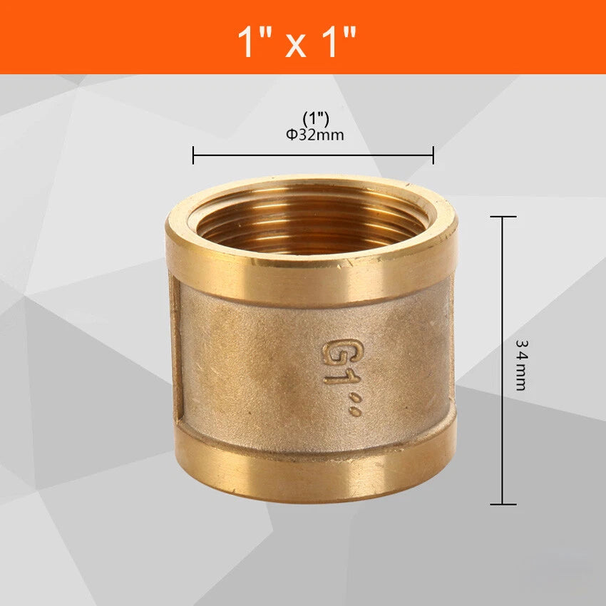 BSP Female Thread Brass Pipe Fitting Adapter | Coupler Connector 1/2" 3/4" 1"