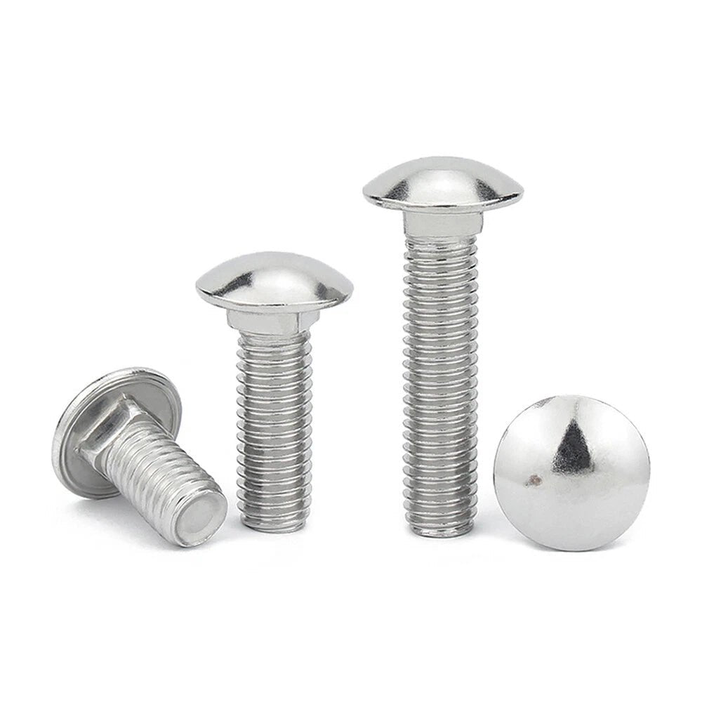 Carriage Bolts 304 Stainless Steel — M4 M5 M6 M8 M10 M12 Cup Square Dome Head - HomeDIYer