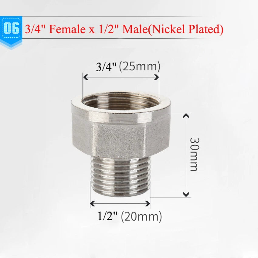 Brass NPT Pipe Fitting Adapter – Male Female Thread Coupler 1/2" 3/4" 1"